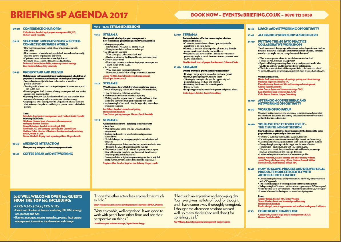 Get the Briefing 5P conference agenda